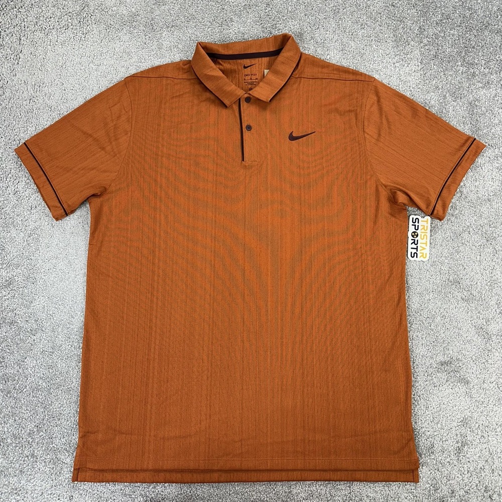Nike Golf Polo Shirt Mens XL Orange Dri-FIT Solid Stretch Performance FZ7450-802